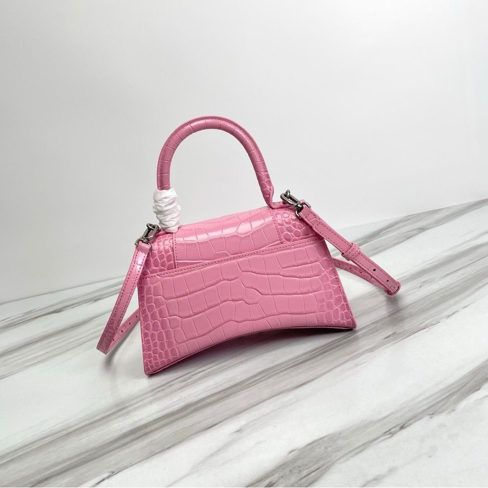 Balenciaga Pink Crocodile-Embossed Handbag